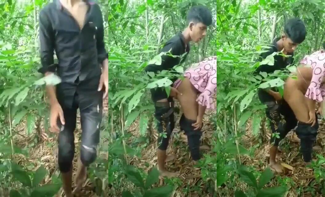 Desi XXX MMS clip of an Indian couple fucking in a jungle