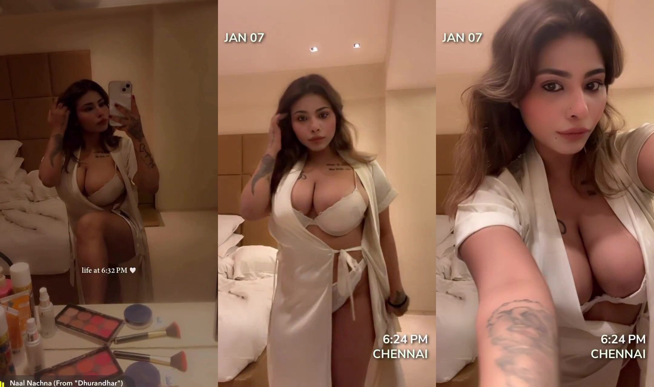 Sexy Influencer rocking on a Punjabi rap song – Selfie clips