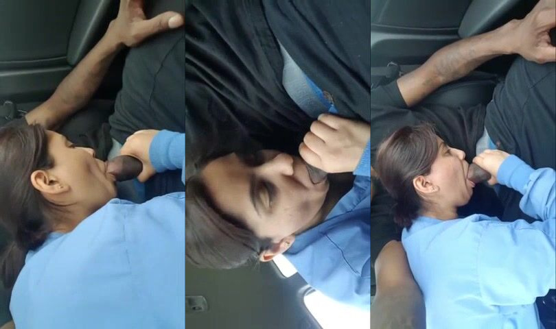 New viral sex clip of a horny Babe sucking dick in the car