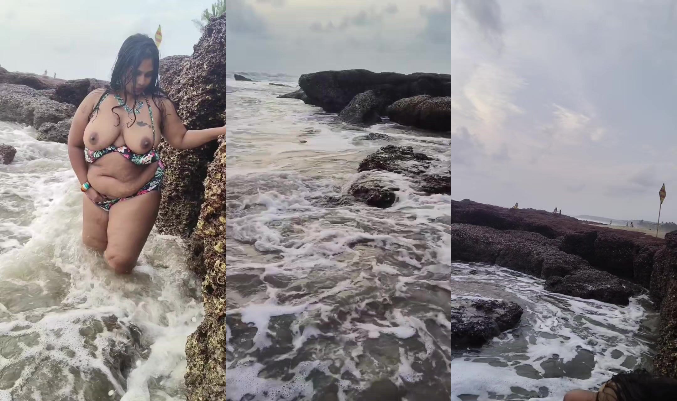 Viral clip of Chubby Aunty exposing outdoors in a bikini