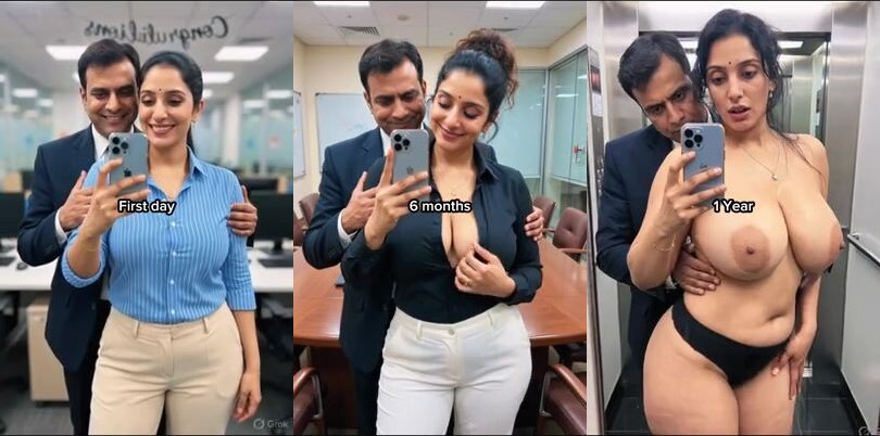 Indian porn clip of a hot lady in the office with her boss