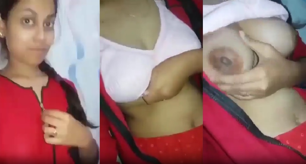 जवान लड़की ने जेकेट खोल के बड़े बूब्स की सेल्फी बनाई